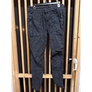 James Perse Pants Mens Size S Black Stretch Jogger Utility Zip Pockets MSPS1333